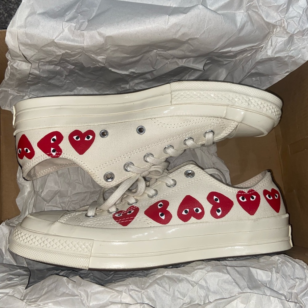 CDG Converse off-white multi-heart